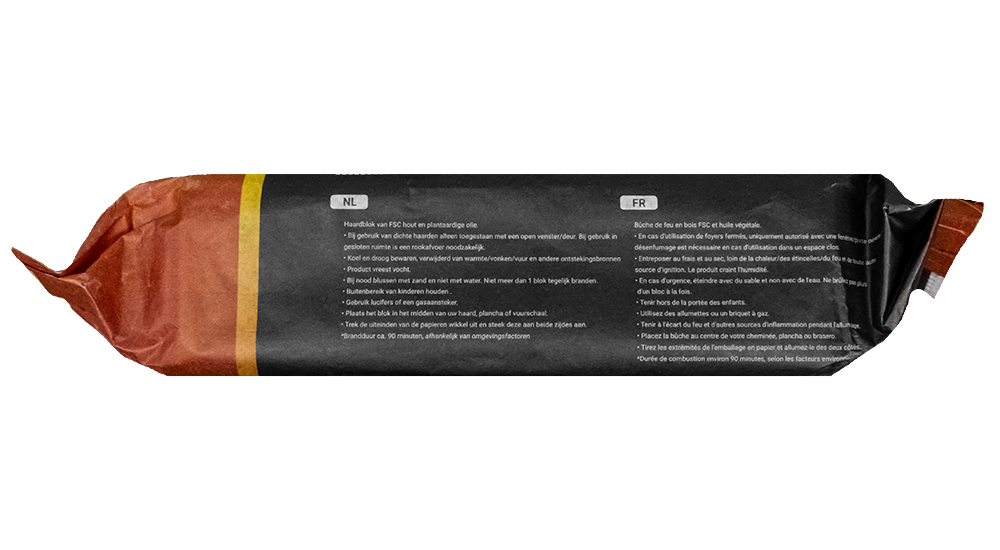 Giant Flames Bloc Bûche Cheminée FSC 700g : Bois Compressé Écologique, Longue Combustion Facile