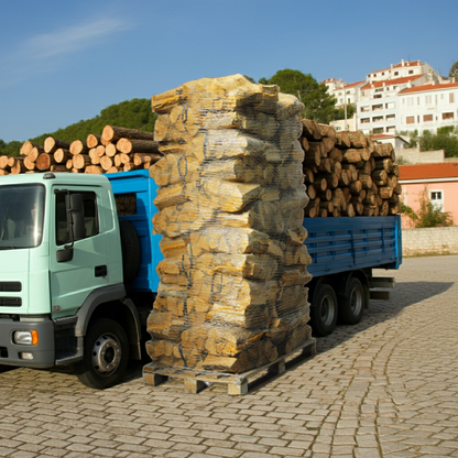88 Redes de Lenha de Amieiro Rachado e Seco em Estufa, 25cm, Qualidade Premium