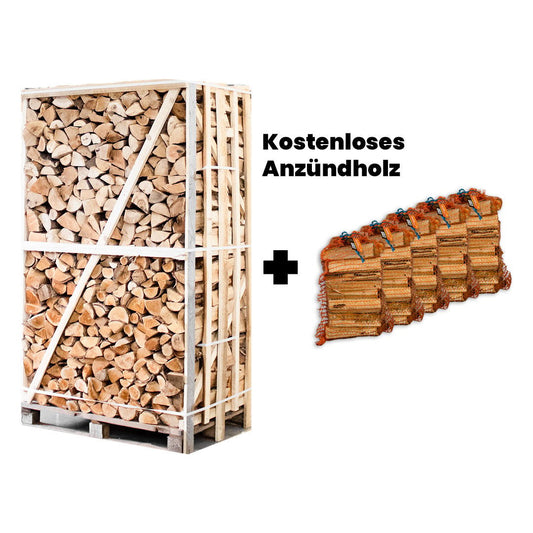 Palette de Bûches de Hêtre Rondes Pressées 96x10kg pour Chauffage Efficace