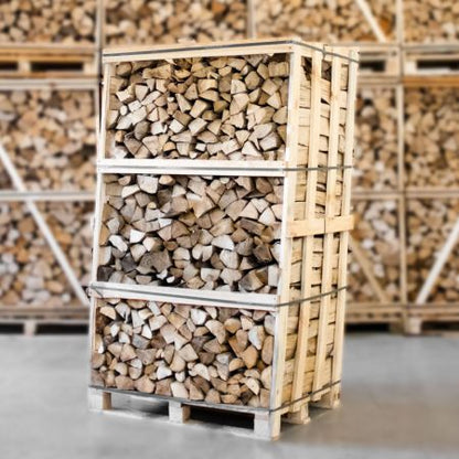 Palette de Bois de Chauffage Charme Fendu Séché au Four 25cm, Haute Performance