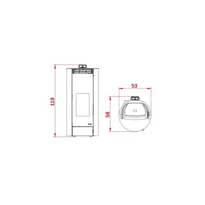 Poêle à Granulés Palazzetti MELITA 6-8kW Acier Design Chauffage Écologique Performant